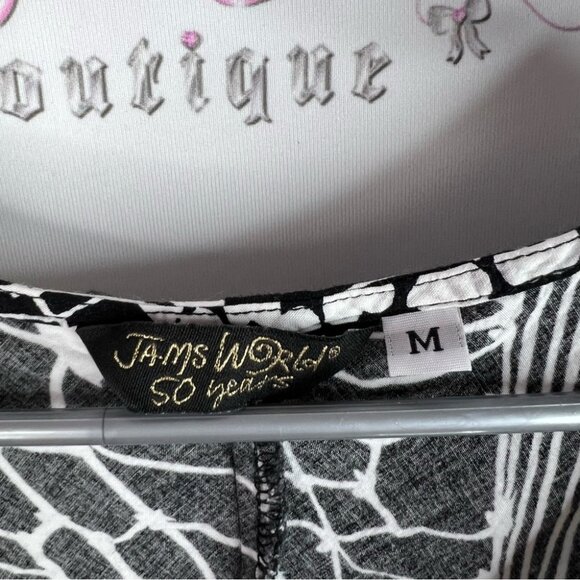 Jams World dress tropical boho abstract Monochrome Leaf Pattern Dress hippie - Picture 7 of 10